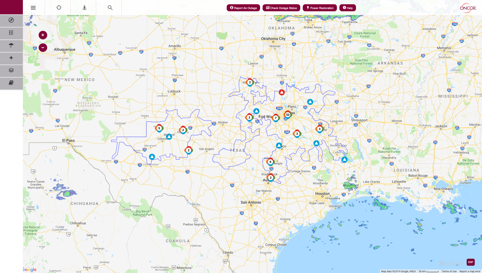 txu power outage map texas Dallas Light And Power Companies txu power outage map texas